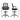 Black office chair with dimensions labeled on a white background