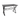 Black desk with X-shaped metal legs on a white background